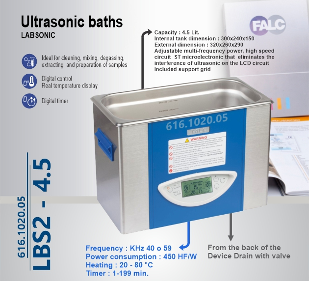 بن ماری التراسونیک - Ultrasonic Bath LABSONIC LBS2 -4,5