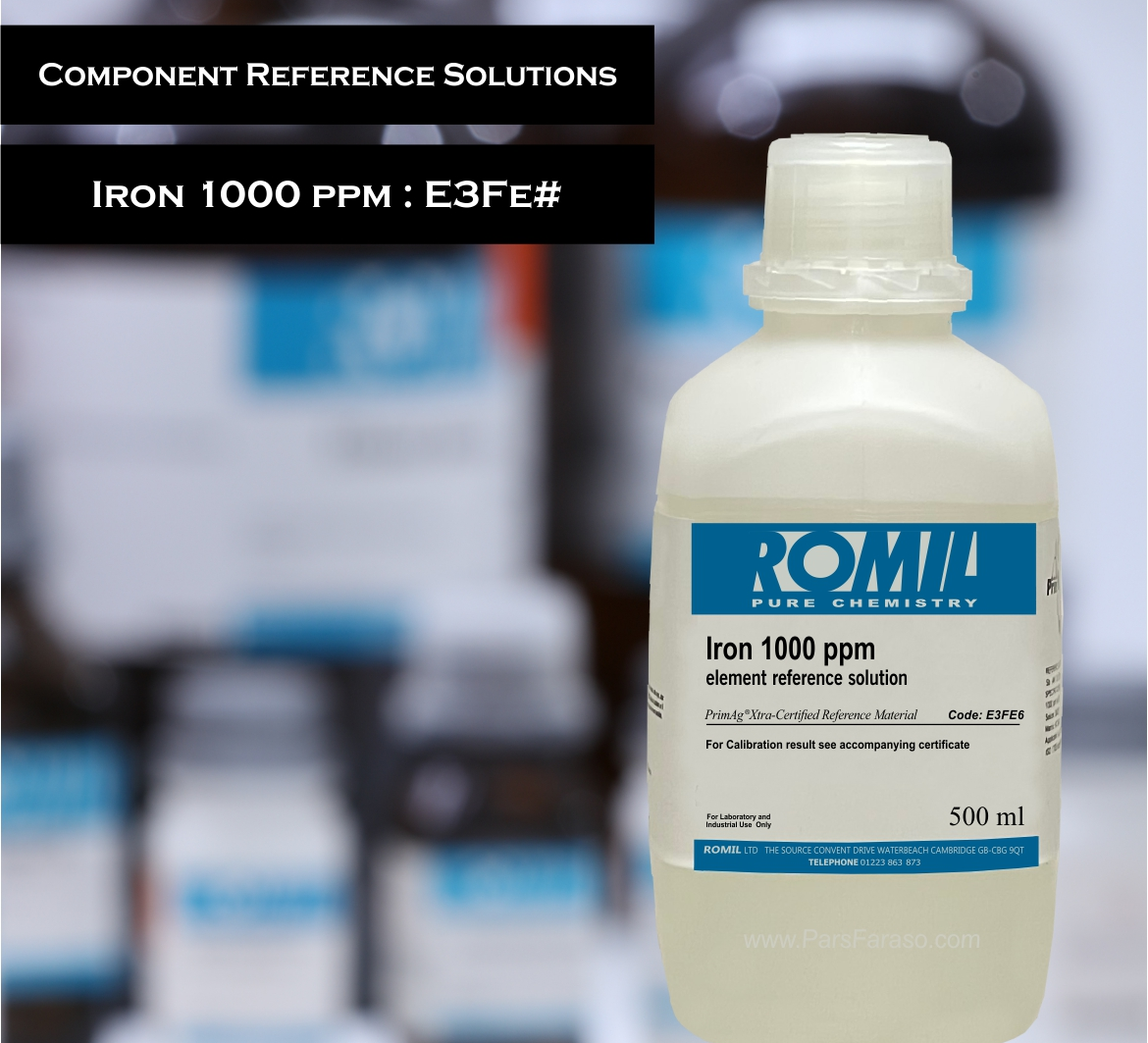استاندارد فلز  آهن 1000 - 100-10 PPM  - روميل E3Fe