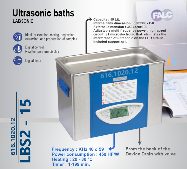 حمام التراسونیک - Ultrasonic Bath LABSONIC LBS2 -15